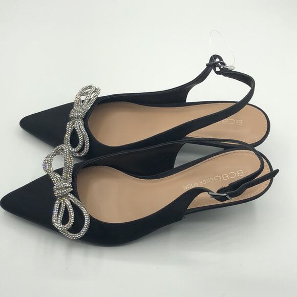 BCBGENERATION  Women's Kitten Heel Pointed Toe Slingback Bow Heels  Sz 7 - Picture 5 of 10